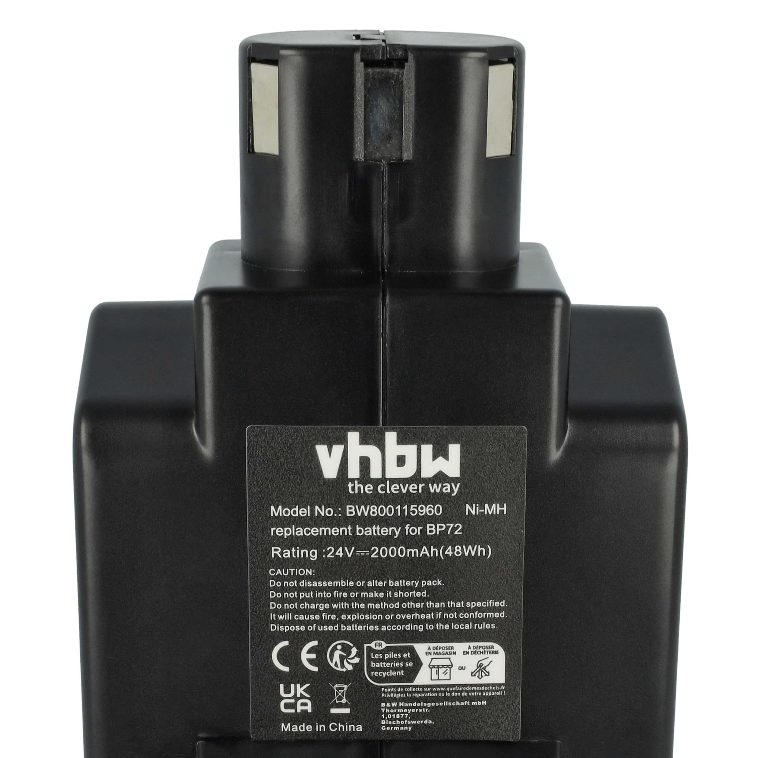 vhbw batteria sostituisce Hilti BP72, BP60, 331530, BP40 per utensile (2000 mAh, NiMH, 24 V)