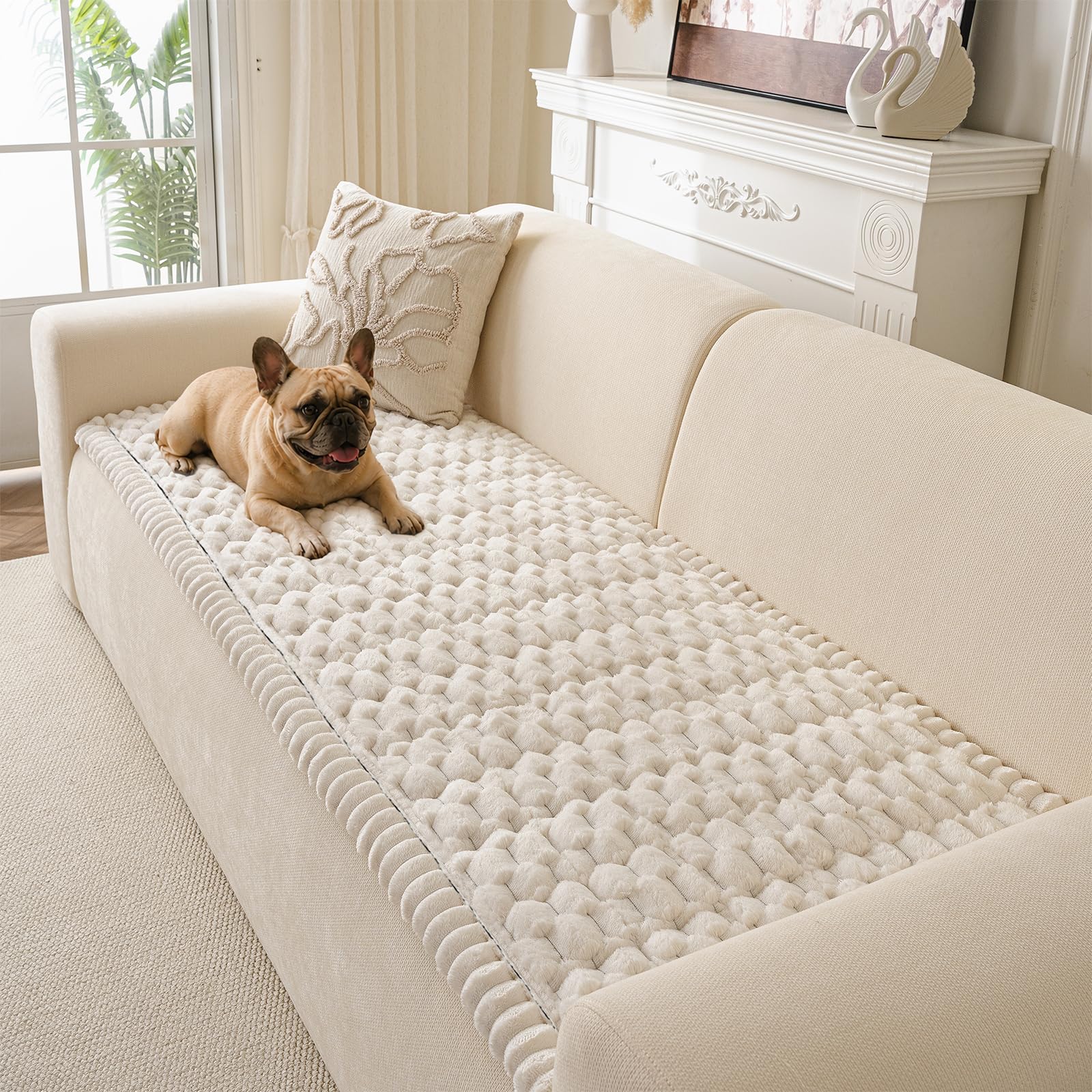 Photo 1 of CoSofSLIP Beige Sofa Cover for Dogs