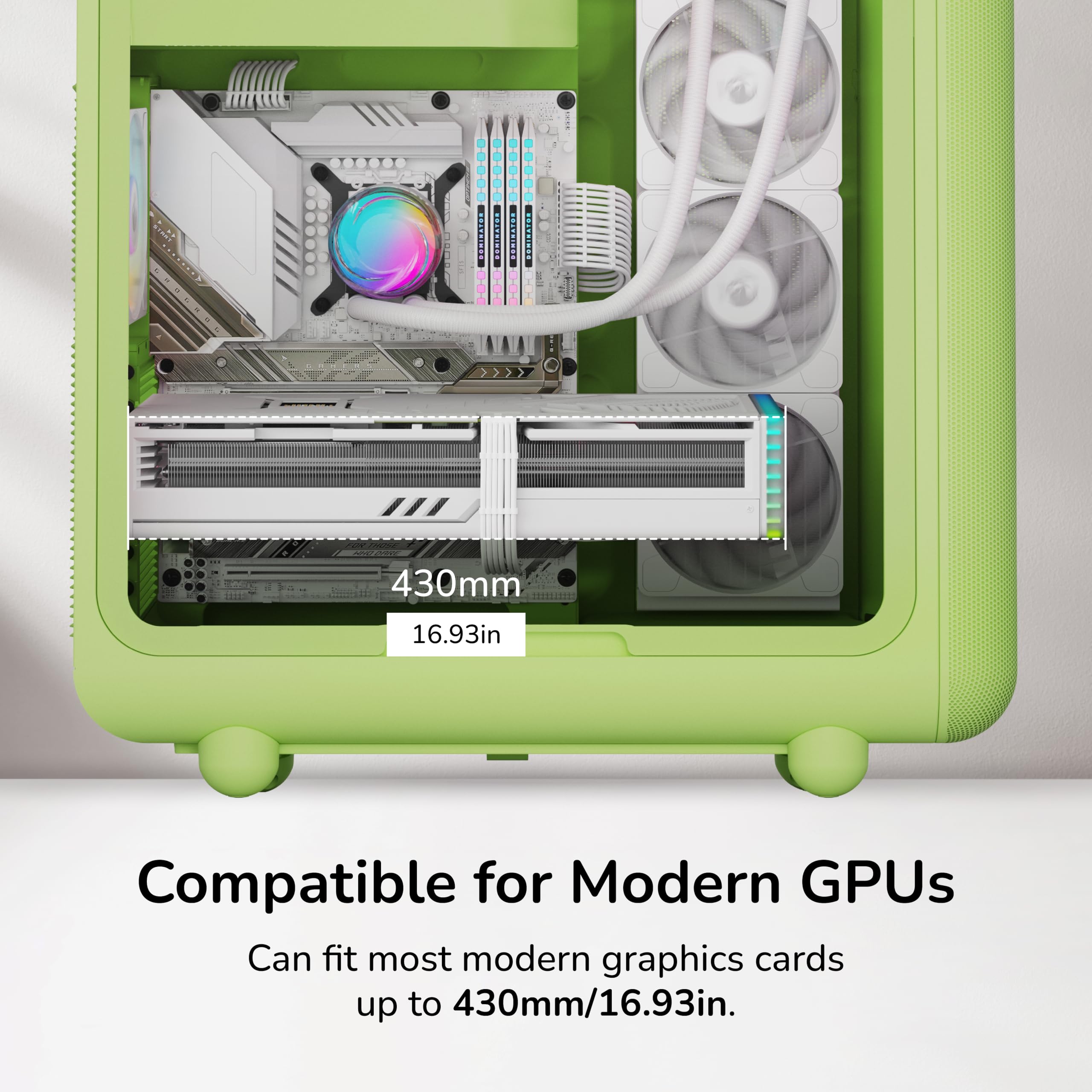Hyte X50 Modern Performance ATX Mid-Tower PC Gaming Case - Matcha Milk (verde)