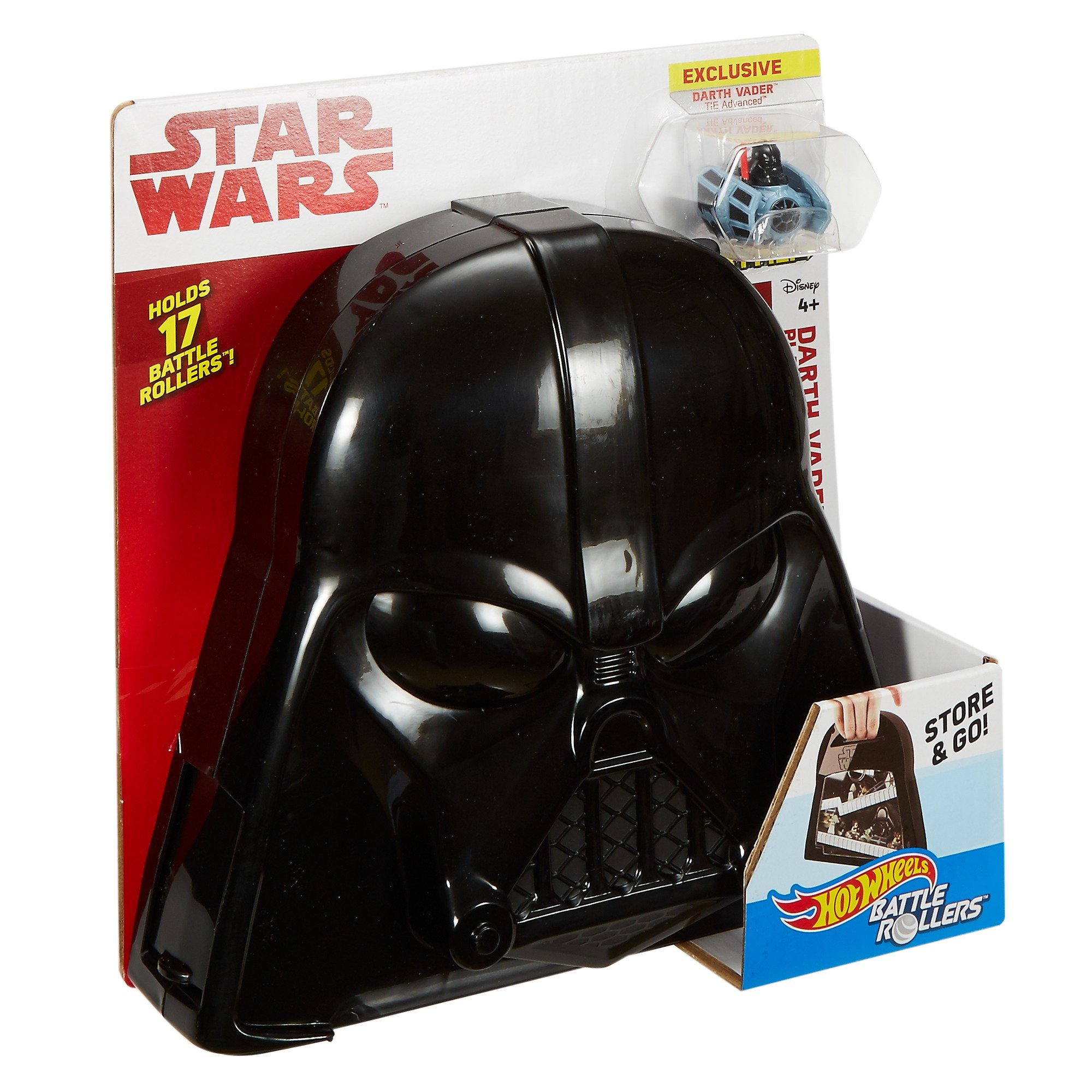 Hot Wheels FNJ19 Star Wars Darth Vader, zestaw do gier i przechowywanie na 17 zabawkowych aut wraz z figurką Dartha Vadera, od 4 lat