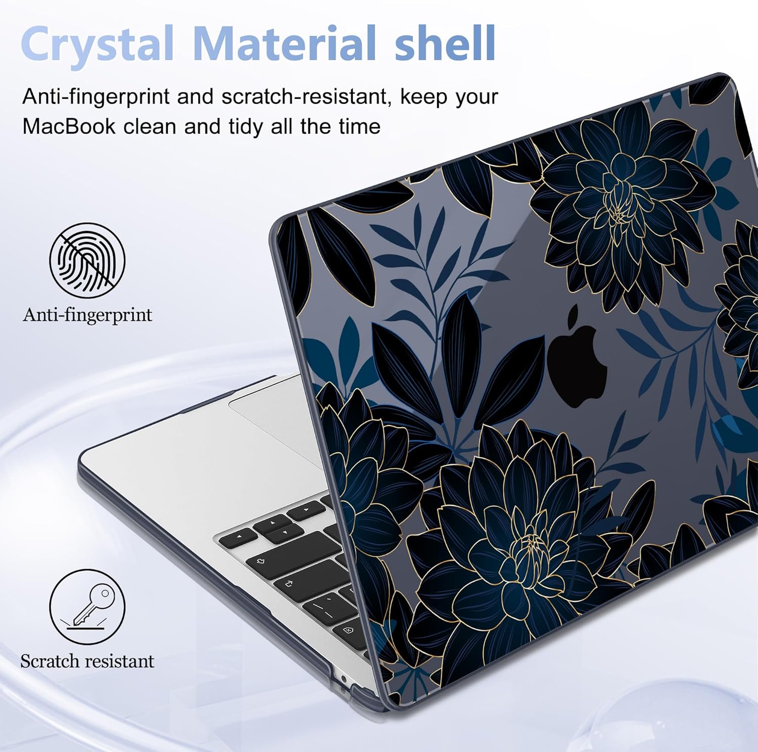 May Chen Compatible with M4 MacBook Air 15 inch Case 2025 2024 2023 A3241 A3114 M3 A2941 M2 with Liquid Retina Display & Touch ID, Plastic Hard Shell with Keyboard Cover - Luxury Dahlia - Image 8