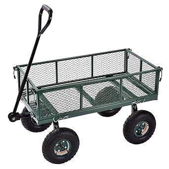 BIGAPPLE 300 Kg Metal Dump Cart Jalli Type Trolley for Material Handling | 1-Year Warranty | Industrial Dolly Cart with 10