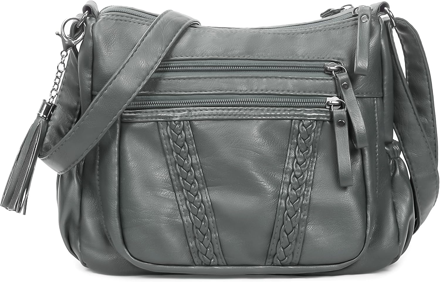 VOLGANIK ROCK Crossbody Bag for Women with Tassel Ladies Soft PU leather Purses and Handbag Pocketbooks