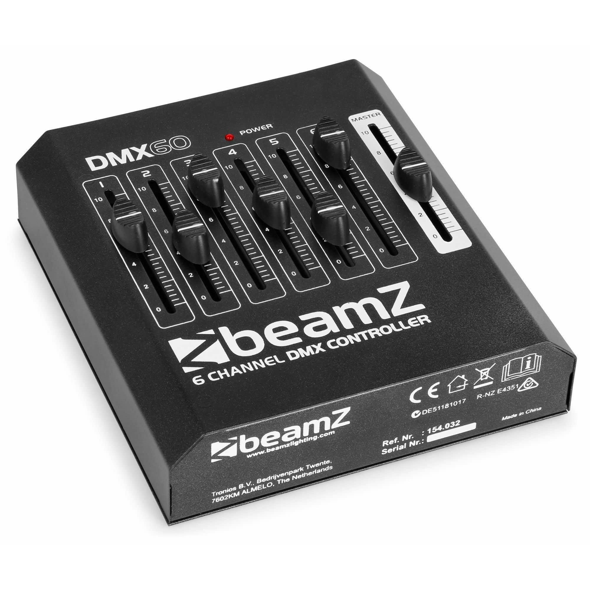 Beamz DMX60 DJ Disco Party Lighting Controller 6-Channel XLR DMX Light Console