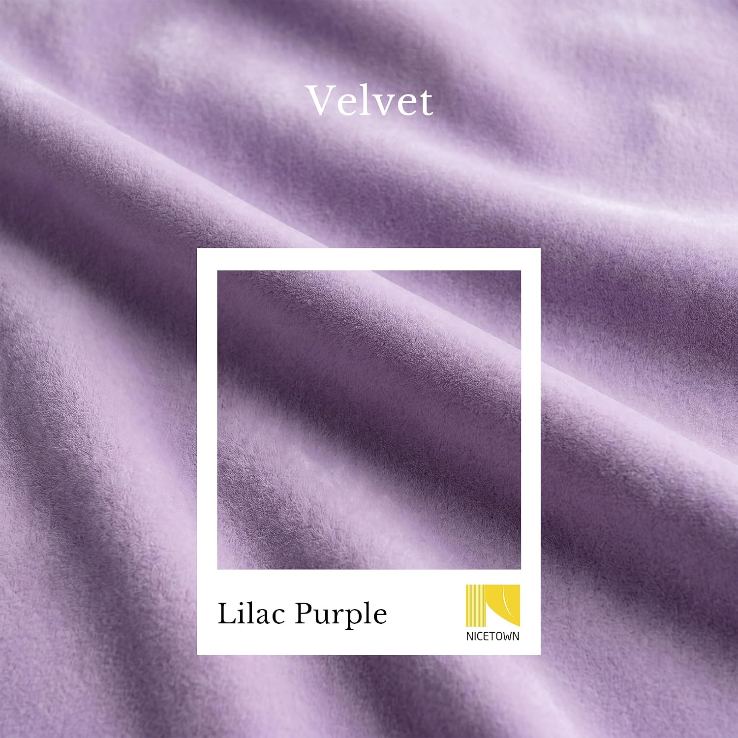 NICETOWN Lilac Purple Velvet Curtains & Drapes for Girls' Bedroom, 84 inch Long Room Darkening Soft Privacy Protection Window Treatments for Nursery Home Decor (2 Pieces, W52 xL84)