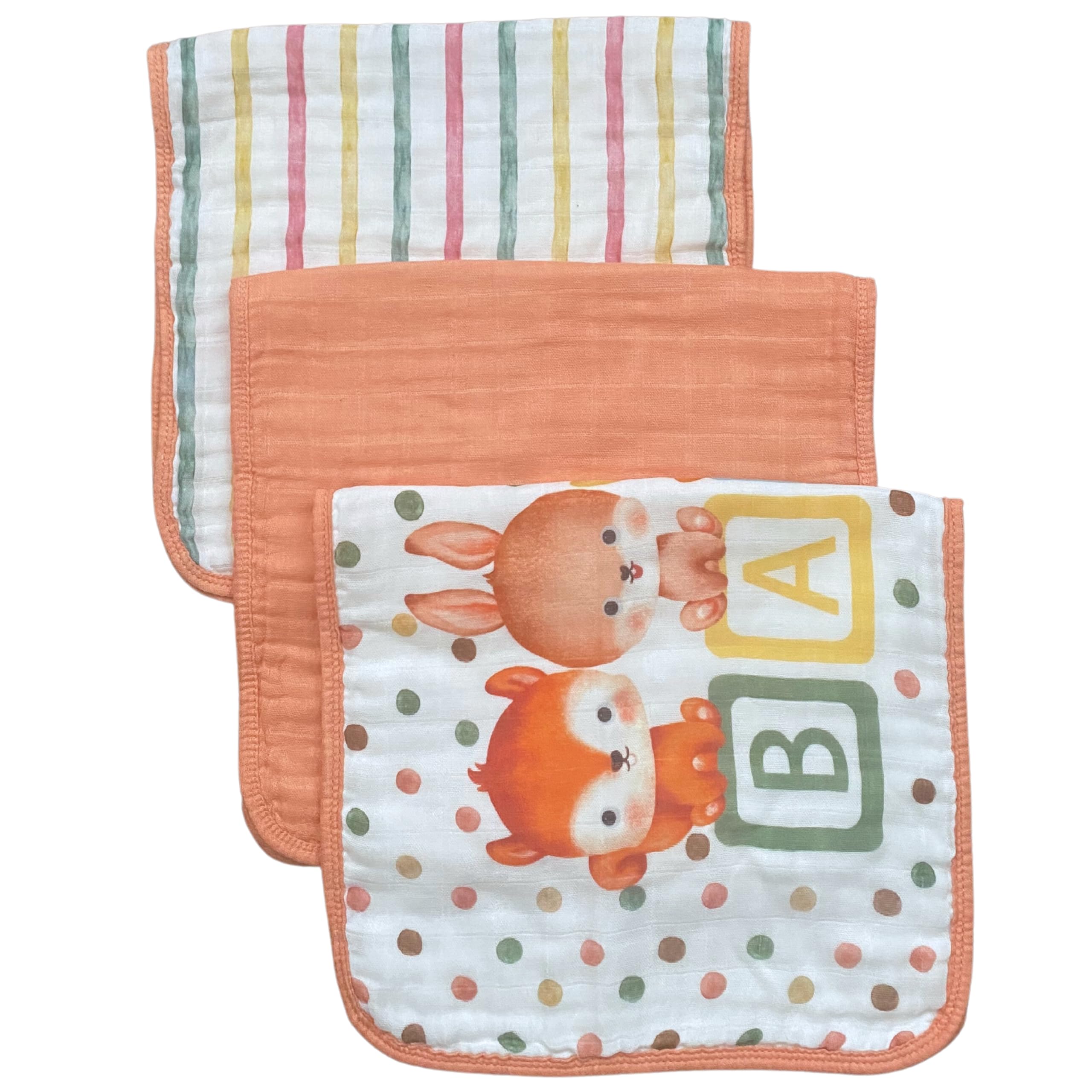 Luv Thy CasaBaby Burp Cloths Pack of 3 – 10 x 20 Inch Cotton Burp Cloths – Animal Themed Burping Cloths for Babies – Organic Cotton Burp Clothes – Gender Neutral Burping Cloths for Babies