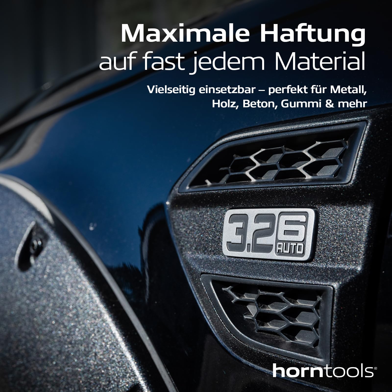 horntools Herculiner 1,8m2 Kit - Unterbodenschutz Schwarz - Strapazierfähige, rutschfeste Schutzfarbe im Set - Auto-Beschichtung - Ladeflächenbeschichtung - Rostschutzmittel