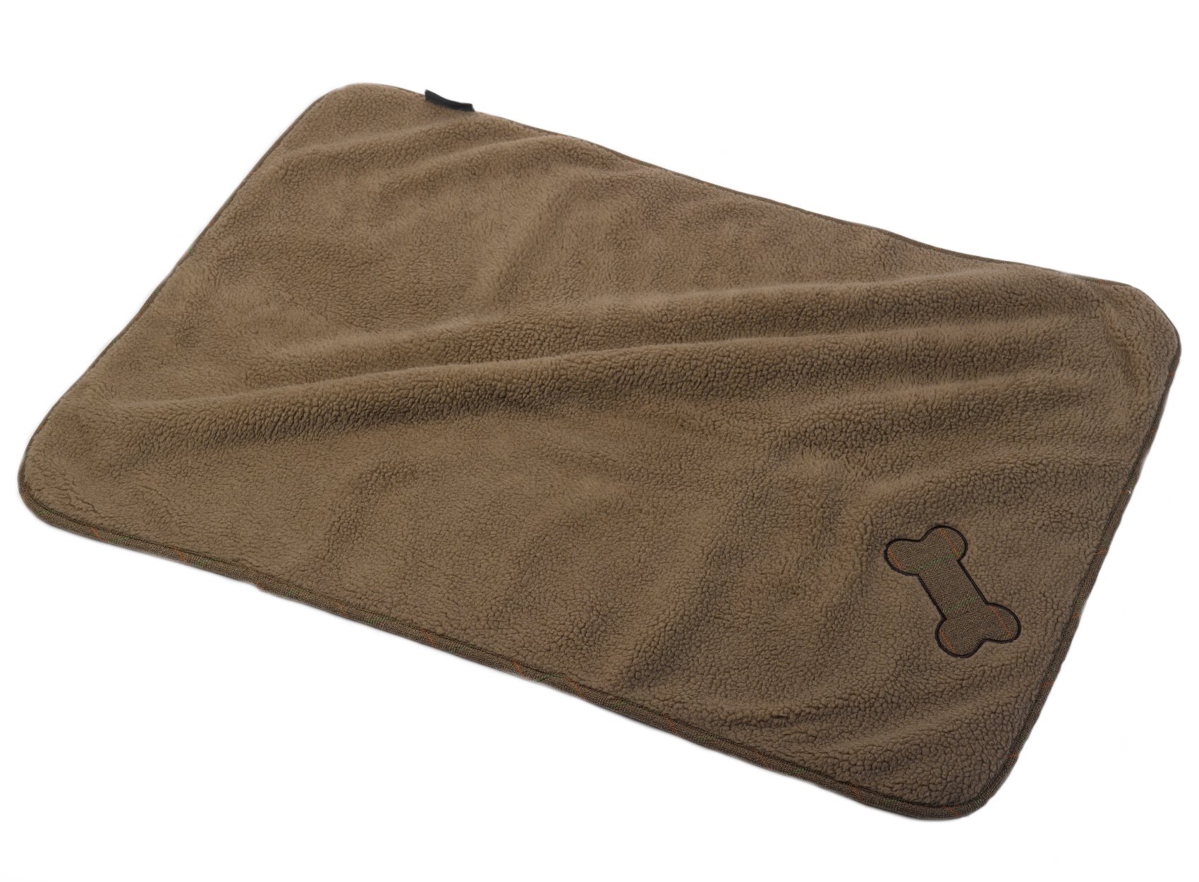 Petface Soft Sherpa Fleece Dog Blanket Tweed Bone Detail Puppy Comforter 70cm x 100cm (Brown)