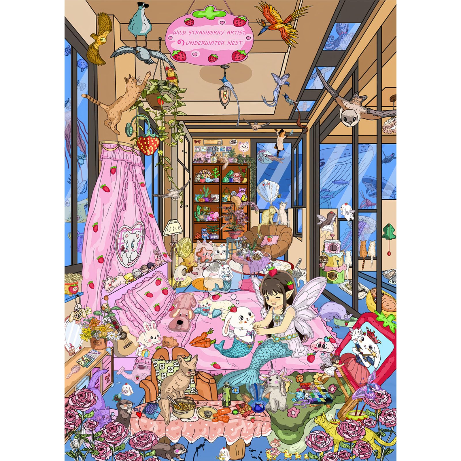 HUADADA 500 Piece Jigsaw Puzzles for Adults, Underwater Room Jigsaw Puzzle, Home Decoration, for Men and Women (No Back Partition) — image 1