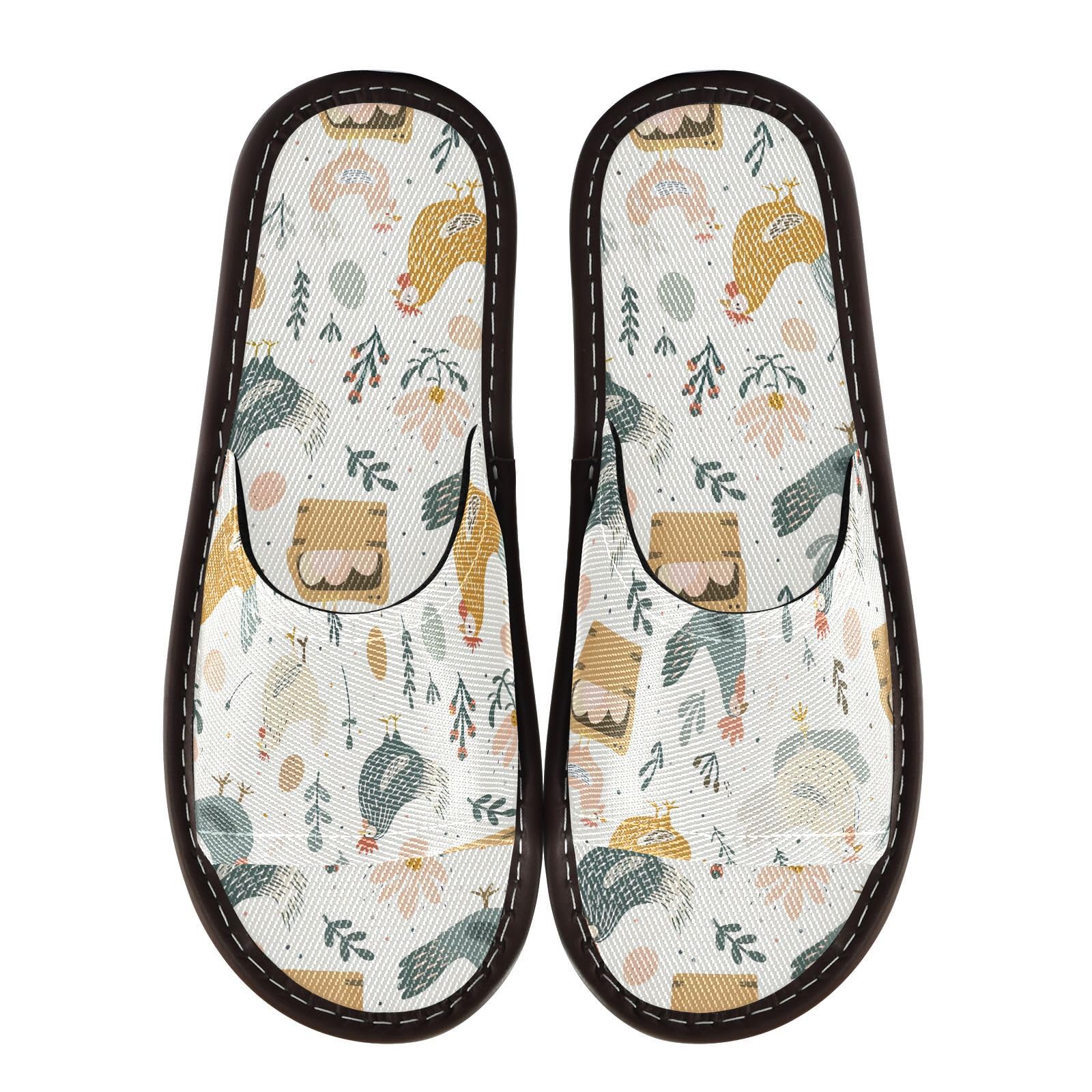 CHIFIGNO Washable Reusable Spa Shoes with Anti-slip Sole, Indoor and Outdoor House Shoes Size 6.5-7