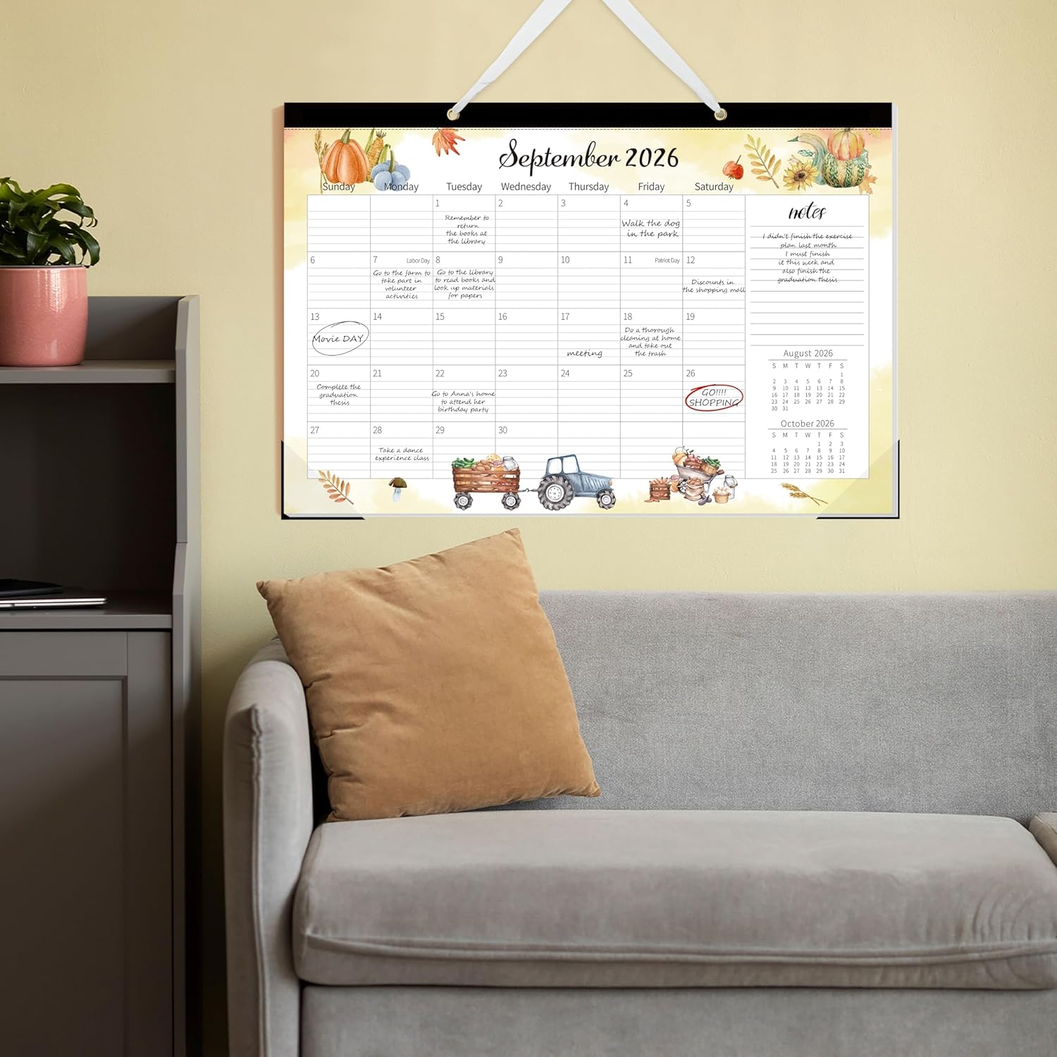 GuassLee Extra Large Desk Calendar 2025-2026 - 19 Months 20" x 30" Jumbo Desk Calendar from Jun. 2025 to Dec. 2026, Large Monthly Planner with Watercolor Design for Office School Home Organizing