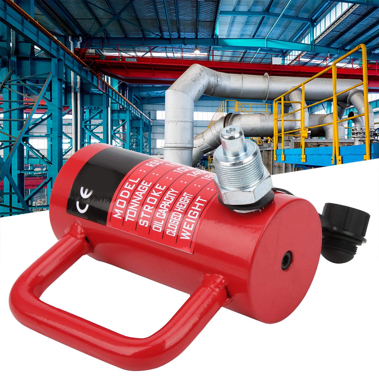 10T Cilindri Idraulici Separati RSC-10100 per Piccoli Spazi, Connettore ZG3/8in Filettato, Rosso, 45 Materiali in Acciaio, elettricità, Industria Chimica, Macchinari