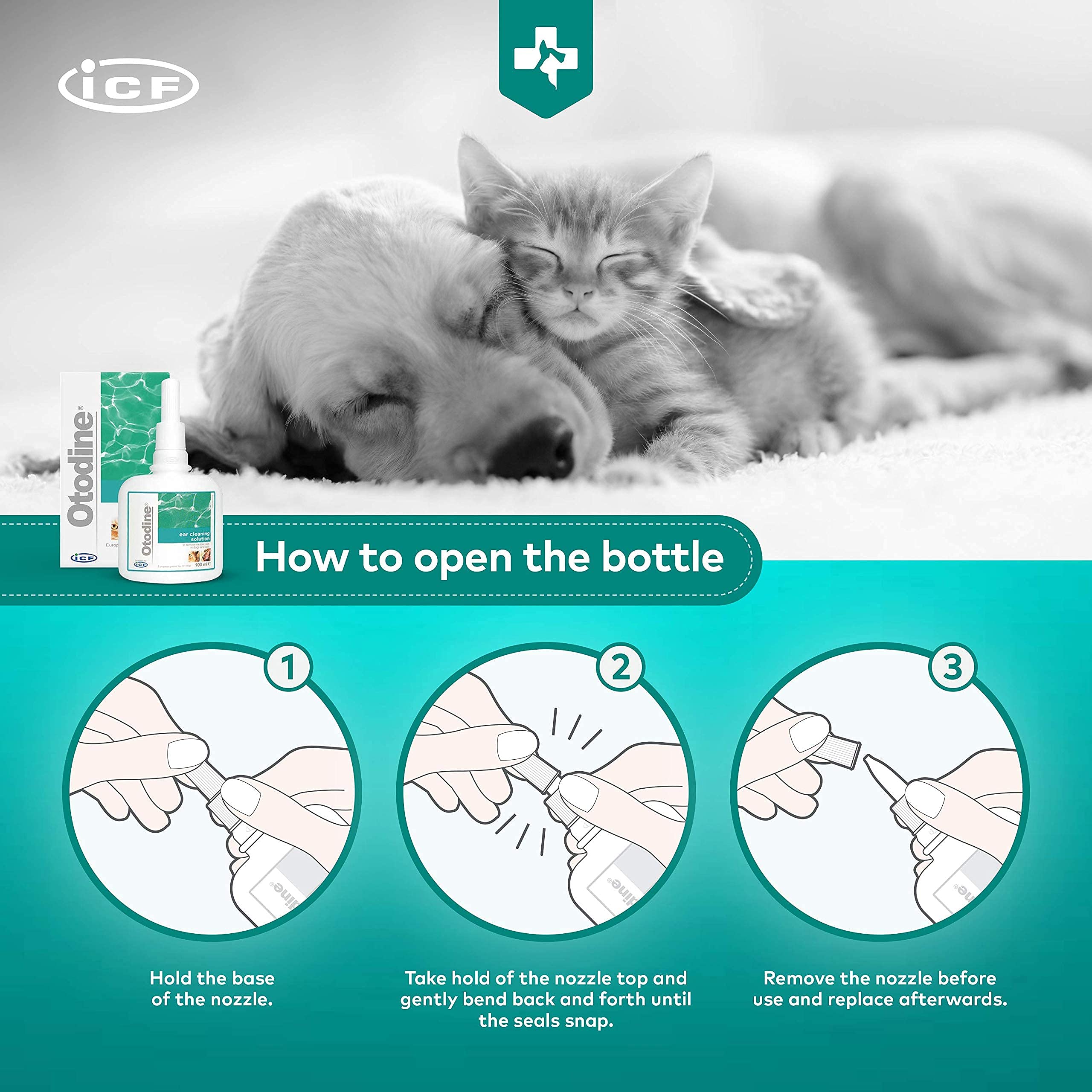 Buy ICF Otodine Dog Ear Cleaner Drops to Stop Head Shaking, Itchy