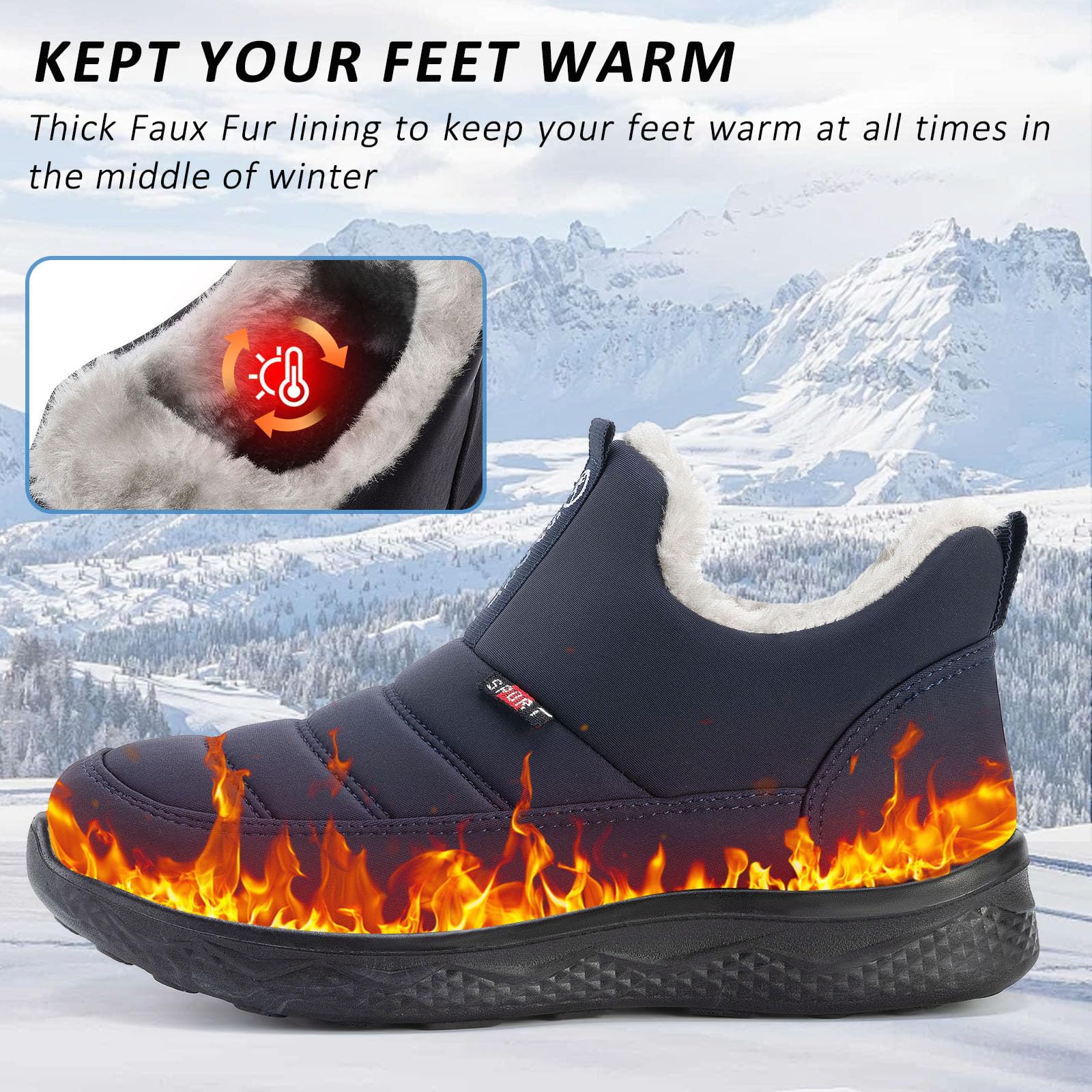 Botas De Nieve Para Mujer Invierno Calientes Piel Forradas Zapatos Outdoor De Trabajo Formal Calzado Ligero Que Caminan