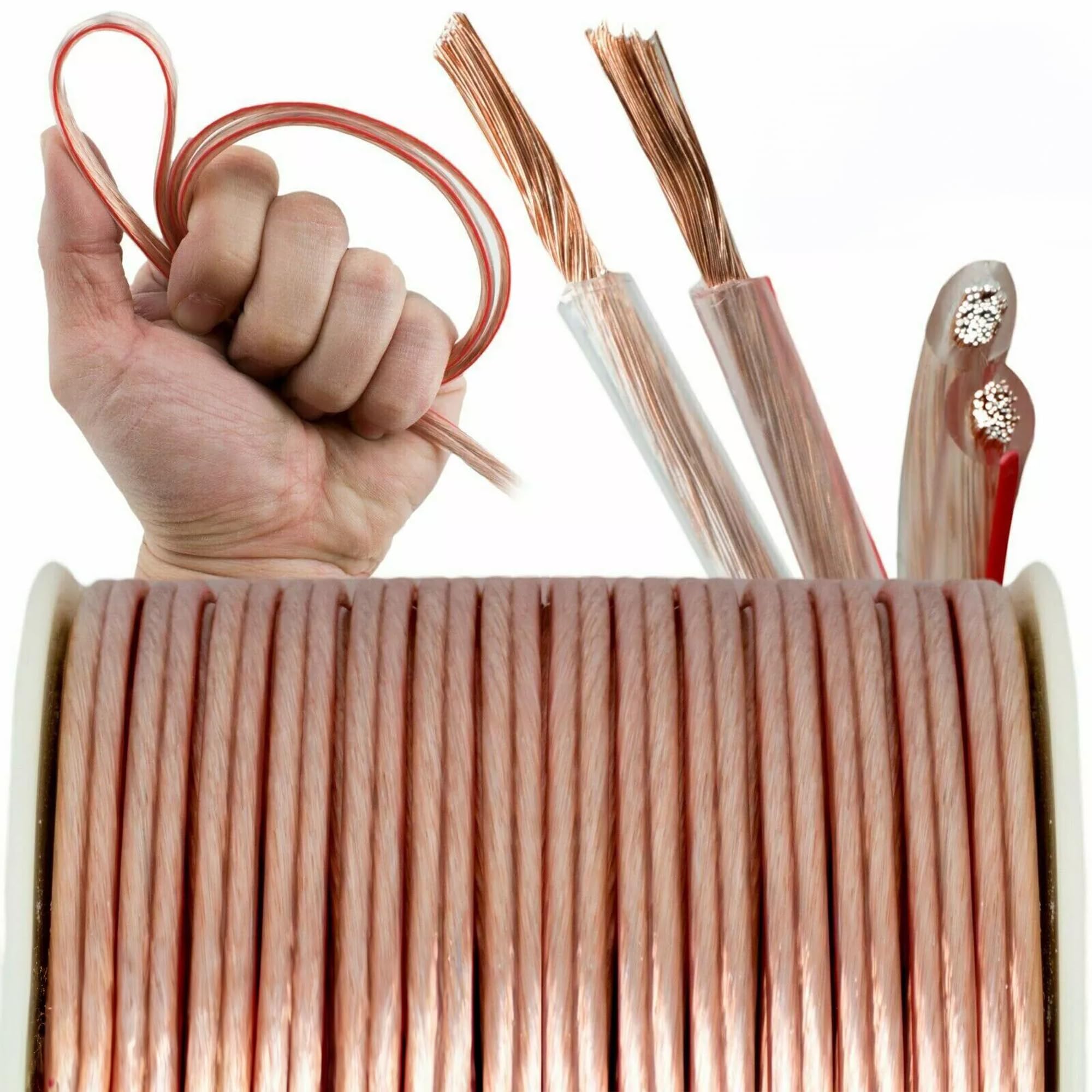 Audiotek CCA Speaker Wire Cable - 18GA/16GA/14GA/12GA - Heavy Duty, High-Performance, Flexible, Copper Clad Aluminum for Car and Home Audio Systems (18 Gauge, 100 Feet)