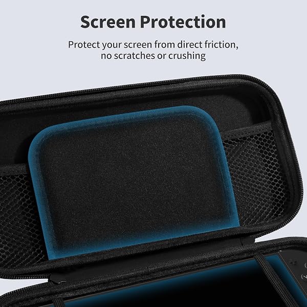 PALPOW Funda Protector Compatible con Nintendo Switch 2 Consola,Estuche rígido y Delgado con Vidrio Templado, 8 agarres para el Pulgar, Kit 10 en 1 para Switch 2, 10 Ranuras para Tarjetas de Juego - 4