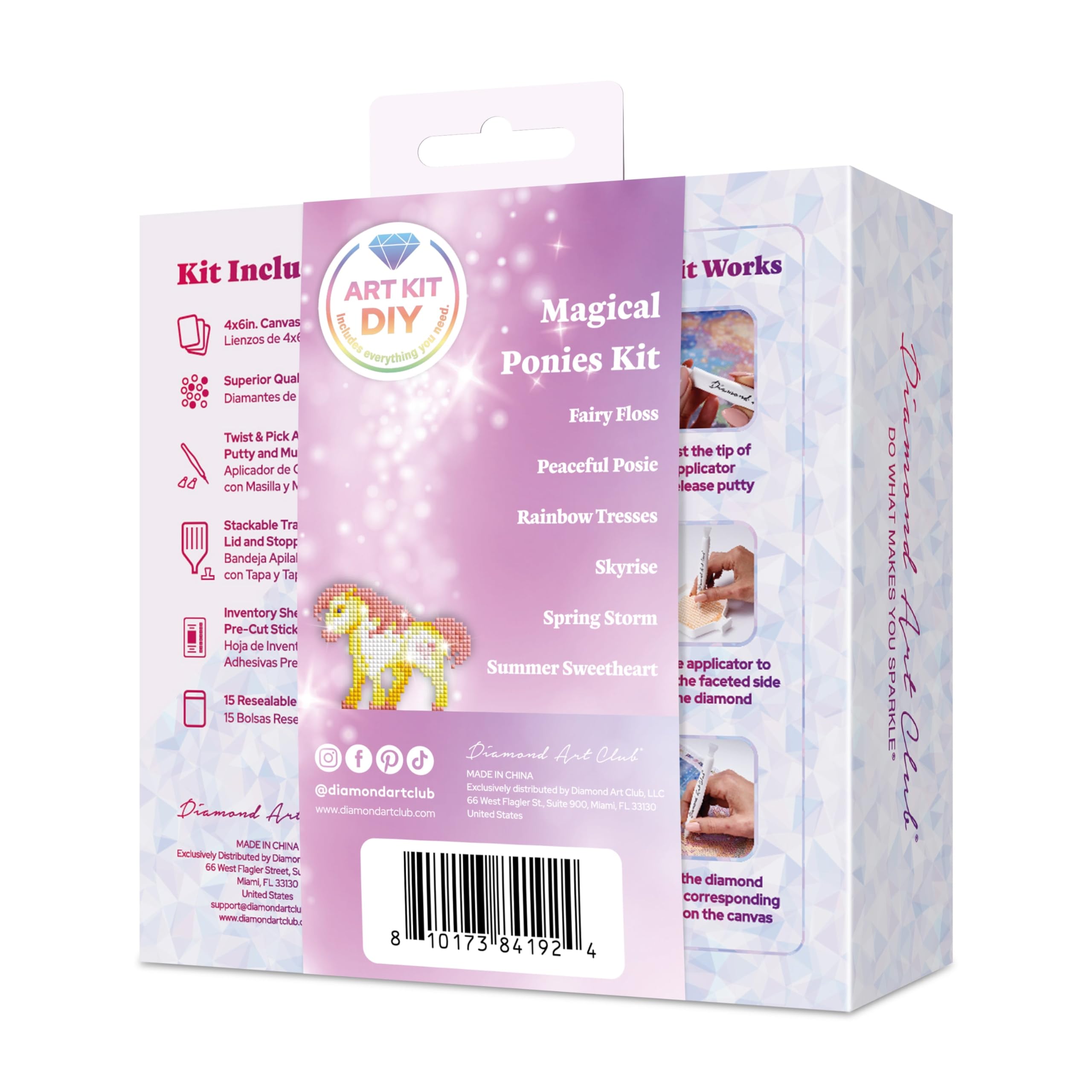 Amazon.com: DIAMOND ART CLUB Mini Dazzles - Magical Ponies, Fun