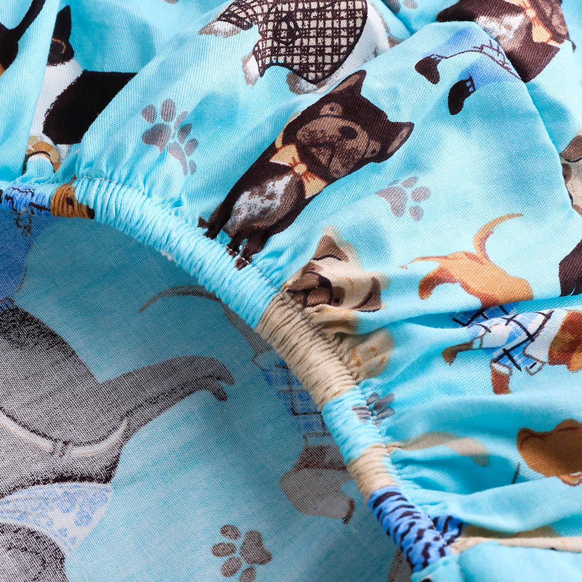 Dog Print Playard Sheet - 100% Cotton Mini Crib Sheet Pack and Play Sheet Fitted Playard Mattress for Boys and Girls 1 Pack Blue Dog - by UOMNY
