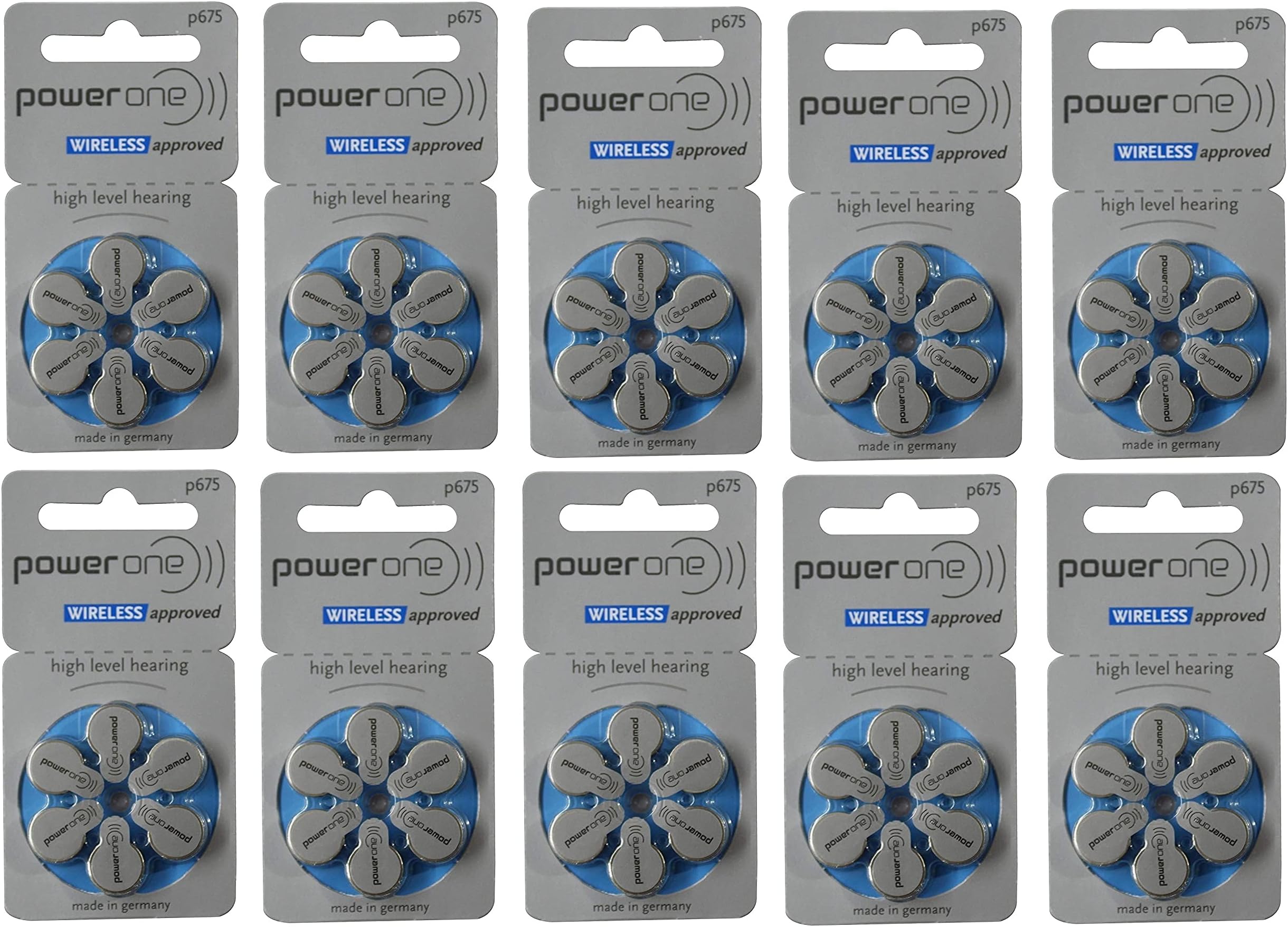 Power One P675 Hearing Aid Battery (6X10 Pack) 60 Nos