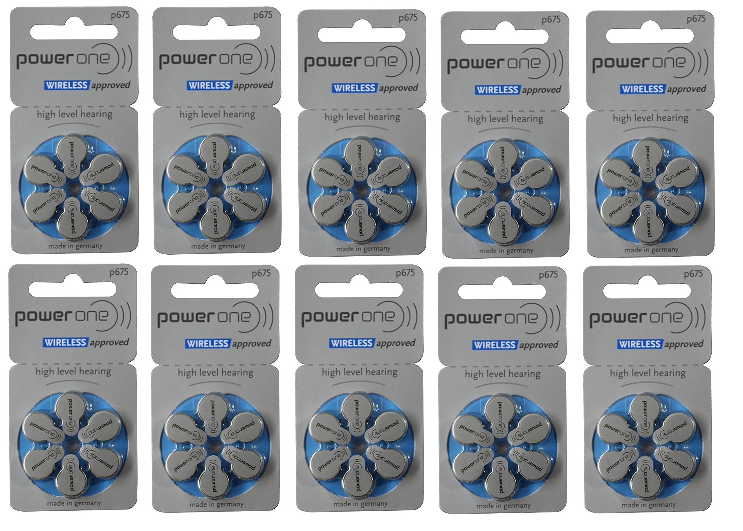 Power One P675 Hearing Aid Battery (6X10 Pack) 60 Nos