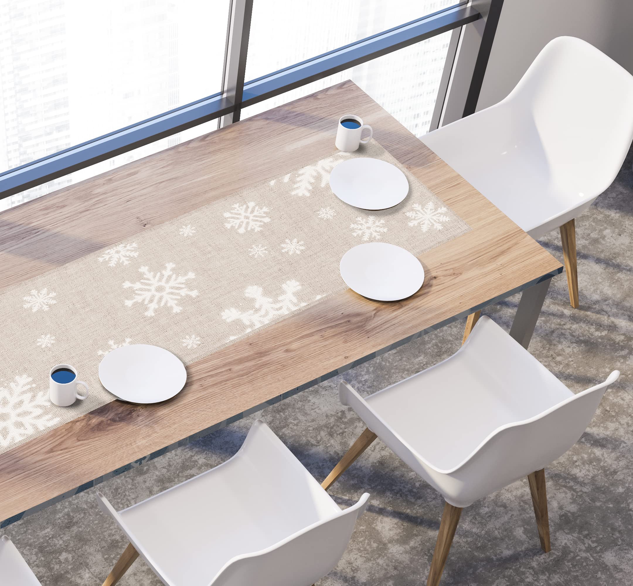 VINILIKO Snowflake Vinyl Table Runner 30cm x 90cm