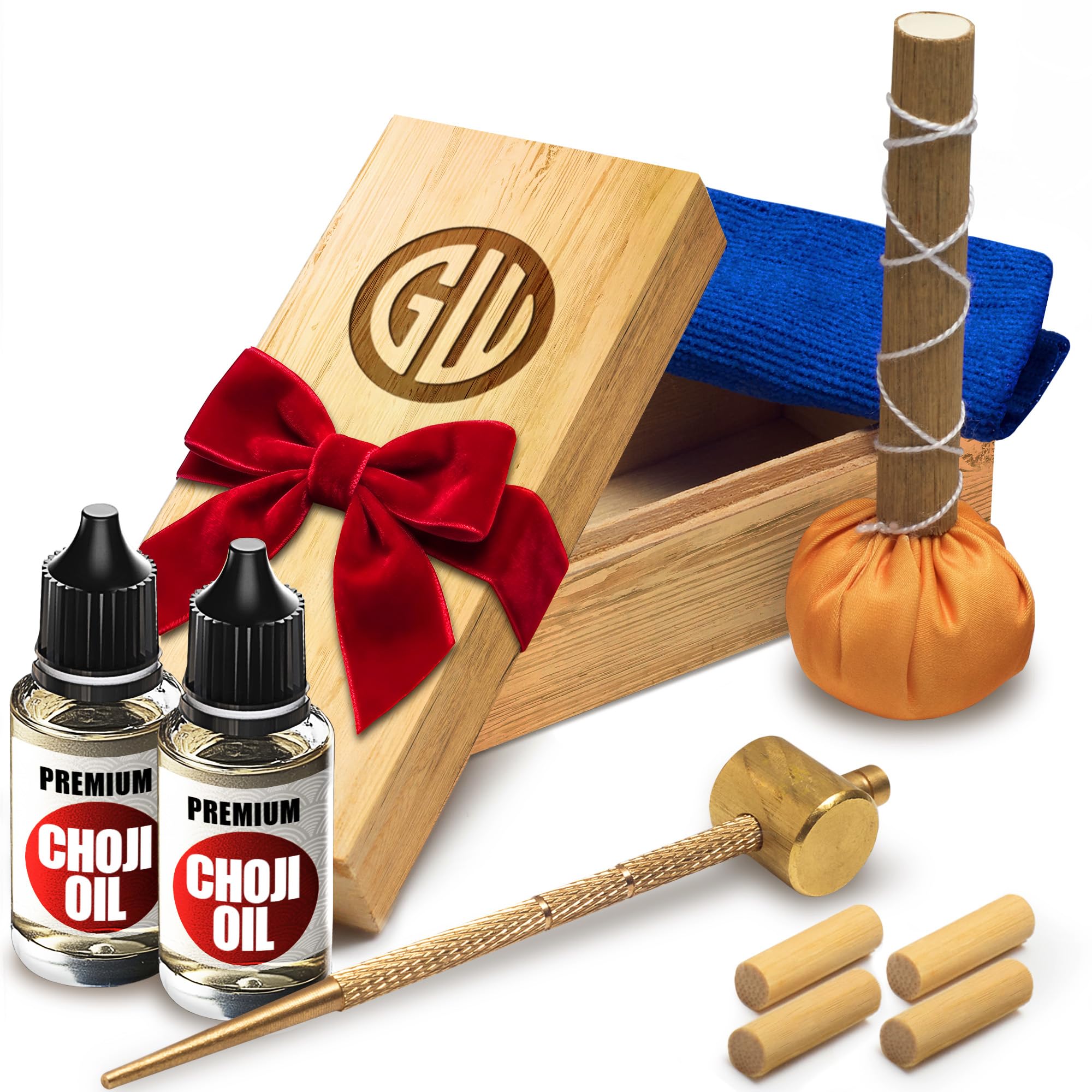 GOOD WORKER Katana Cleaning Kit - New 2022 Maintenance Katana Set with Sword Choji Oil - Care for Samurai Japanese Ninja Katanas Swords - Birthday Gift for Men and Women - Stocking Stuffers