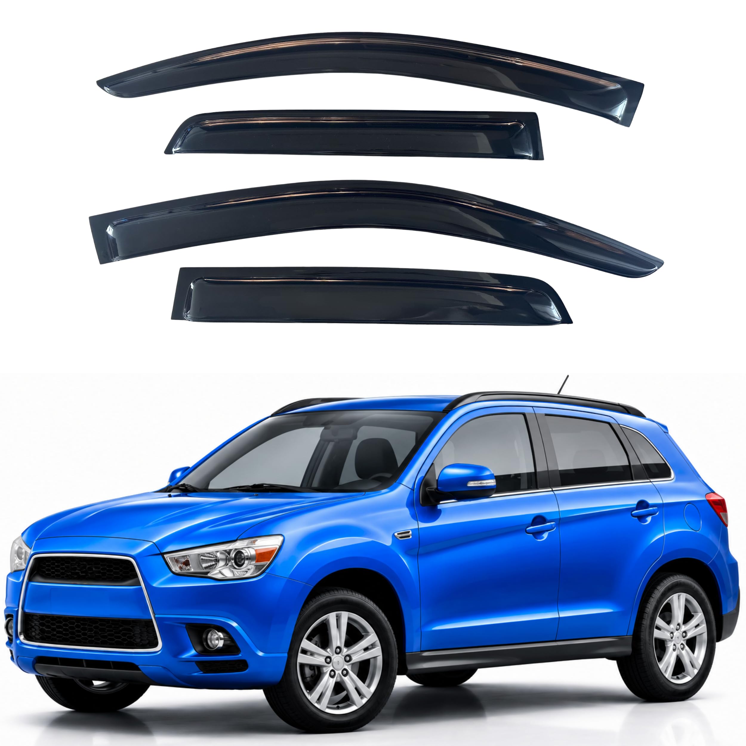 IG Window Visors Fit for 2011-2026 Mitsubishi Outlander Sport, Out-Channel Rain Guards Vent Wind Deflectors 4PC, Car Accessories for 11-26 Outlander Sport (Sport Model Only)