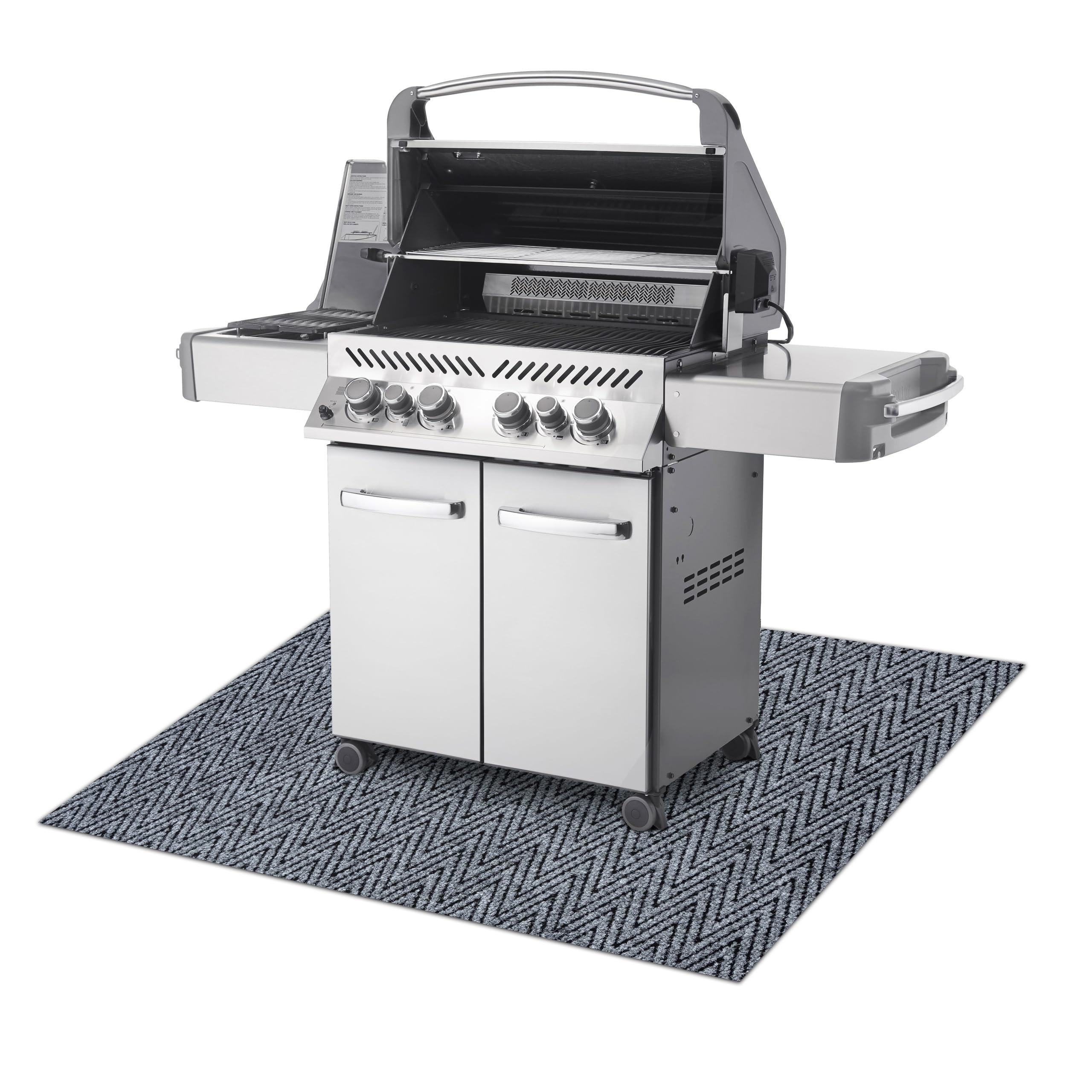 MAGNUS Grillschutzmatte für Terrasse draussen grau 150x200 cm
