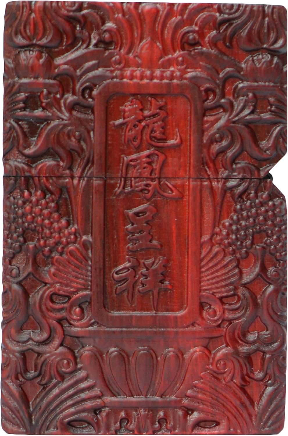 Natural Huanghuali Rosewood Carving Lighter Outer Casing for Zippo Module (Dragon Phoenix 1#)