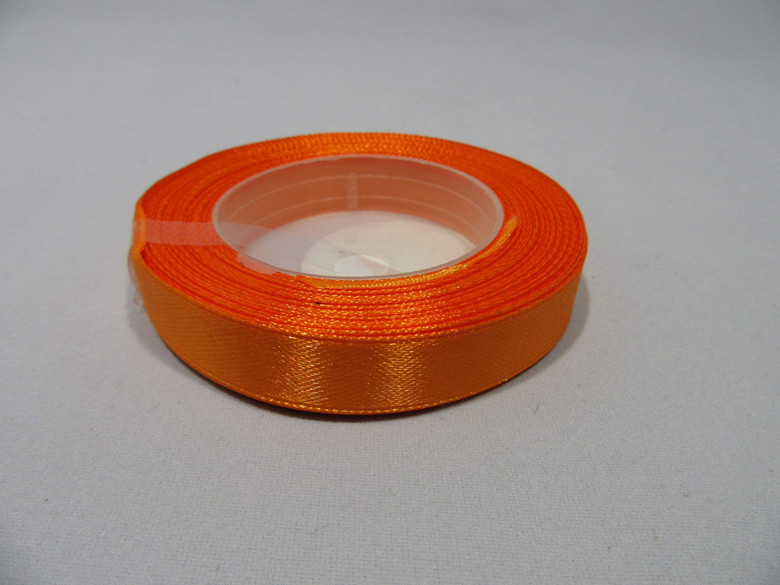 1 Full Roll Reel of 12mm x 13 metres 1 Satin Ribbon Dark Pumpkin Orange 12 mm