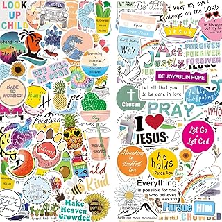 200Pcs Inspirational Christian Stickers for Water Bottles Laptop, Religious Jesus Faith Stickers for Teens, Kids and Adults, Bible Verse Stickers, Bible Journaling Supplies (200PCS)