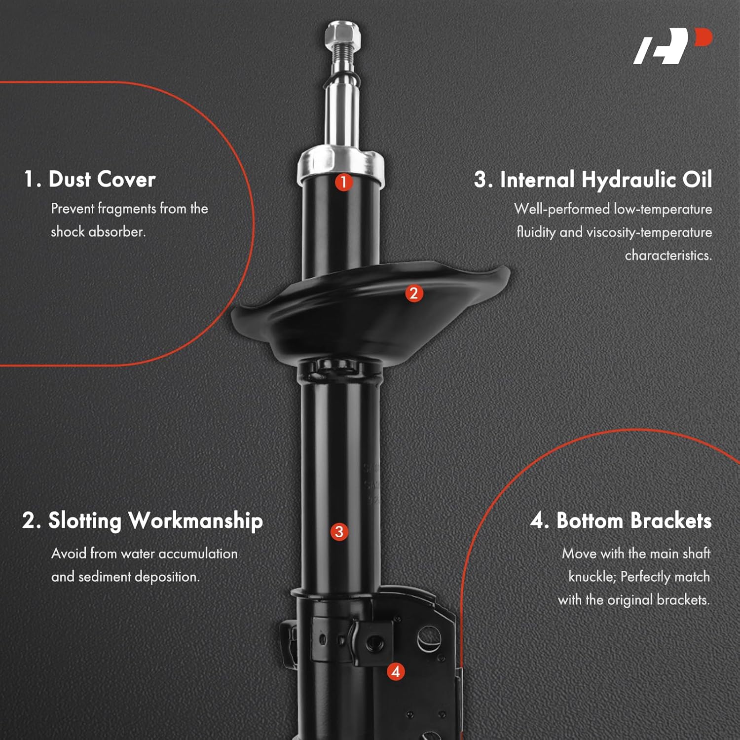 A-Premium Front Pair (2) Shock Absorber Strut Assembly Compatible with Subaru Forester 1998-2002 H4 2.5L, No Self Leveling Suspension, LH and RH Side