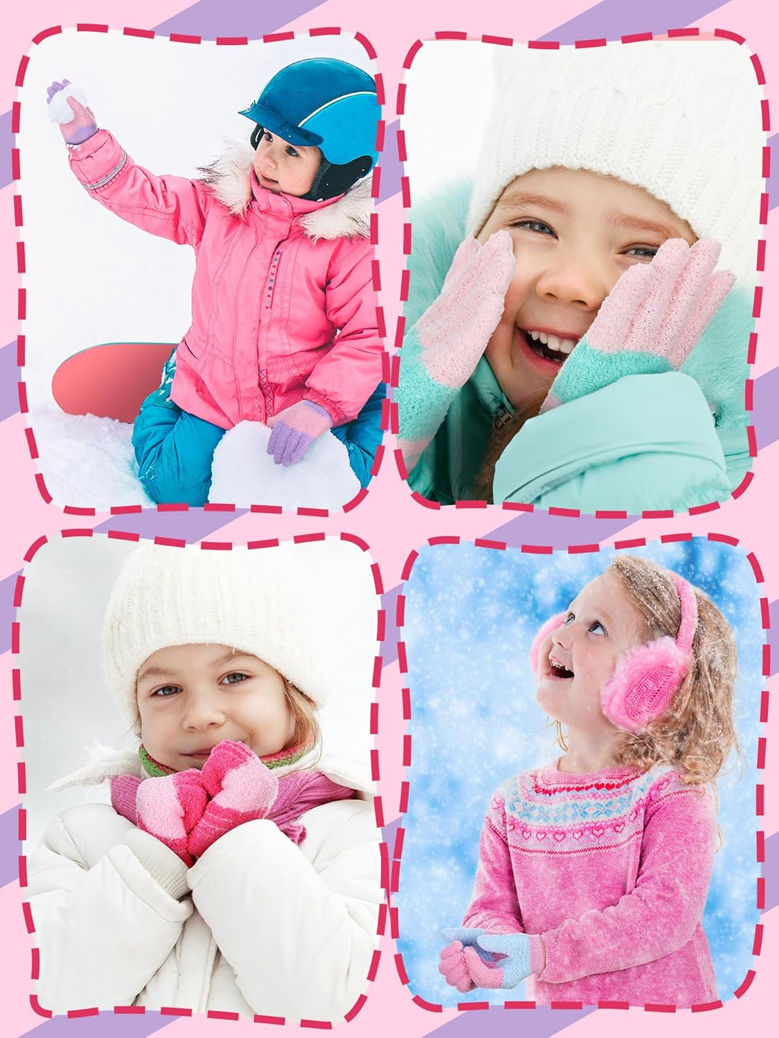 SATINIOR 5 Pairs Kids Gloves Full Fingers Knitted Warm Gloves Winter Mittens for Little Boys and Girls Daily Supplies - Image 6