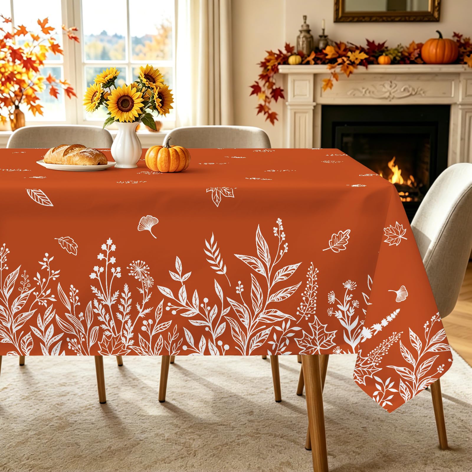 hometrixx Fall Wild Flowers Leaf Rectangle Table Cloth Caramel 140x220cm