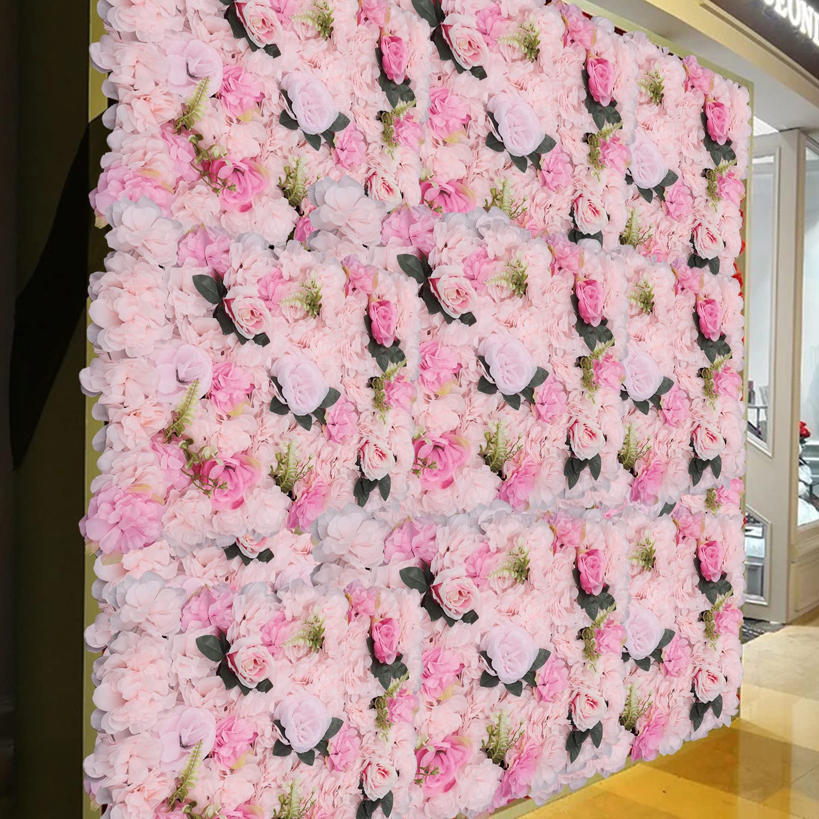 Pannello da parete con fiori di ortensia e rose rosa: sfondo per matrimonio (60 cm x 40 cm) - Italia