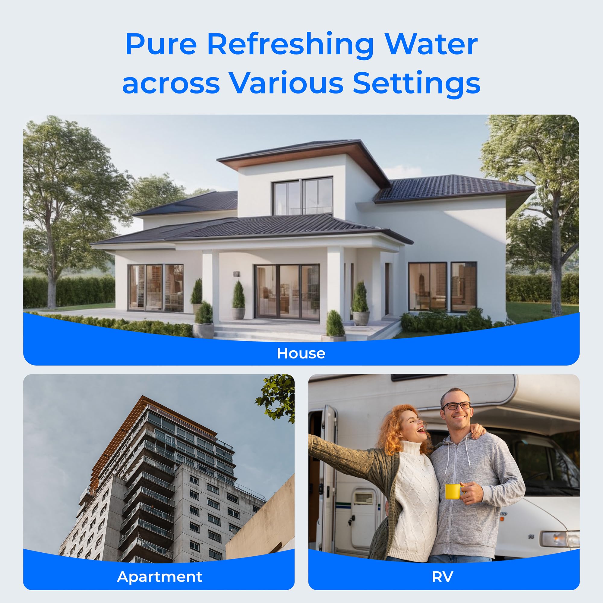 Waterdrop WD-CTF-05 Countertop Wasserfilter, 4000 Gallonen Wasserhahn Wasserfilter mit Filter Life Reminder, Reduziert Schwermetalle, Schlechten Geruch und 99% Chlor (1 Filter Enthalten)