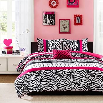 Amazon.com: Intelligent Design Polka Dot Pink Zebra Twin XL