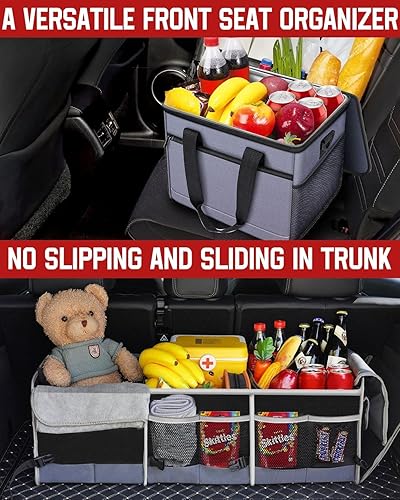 Miniatura 6 de Organizador de maletero de automóvil con bolsa térmica portátil a prueba de fugas, 3 compartimentos organizadores de automóvil plegables y
