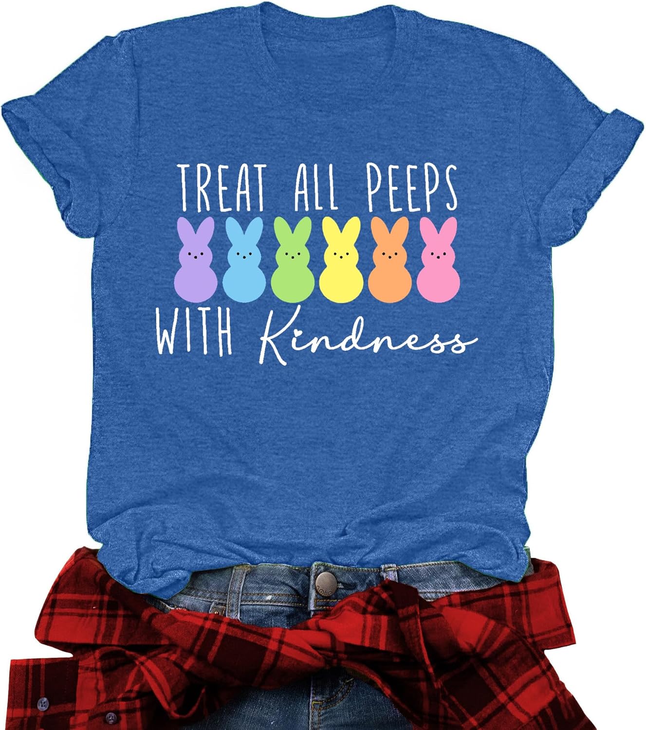 Women Happy Easter Shirt oh for Peeps Sake Letter Print Easter Tshirt Cute Rabbit Graphic Easter Tee - Image 4