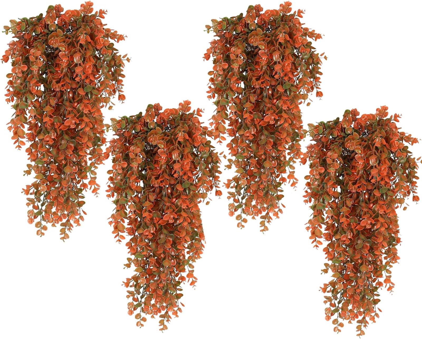 RECUTMS 4 Pcs Fake Fall Eucalyptus Hanging Greenery Plants 29.9Inch