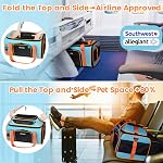 Petskd Top-Expandable Pet Carrier 19x13x9 Inches Southwest Allegiant Airlines Approved, Soft-Sided Carrier for Small Dog Under 12 lbs and Large Cat Under 15 lbs(Blue)