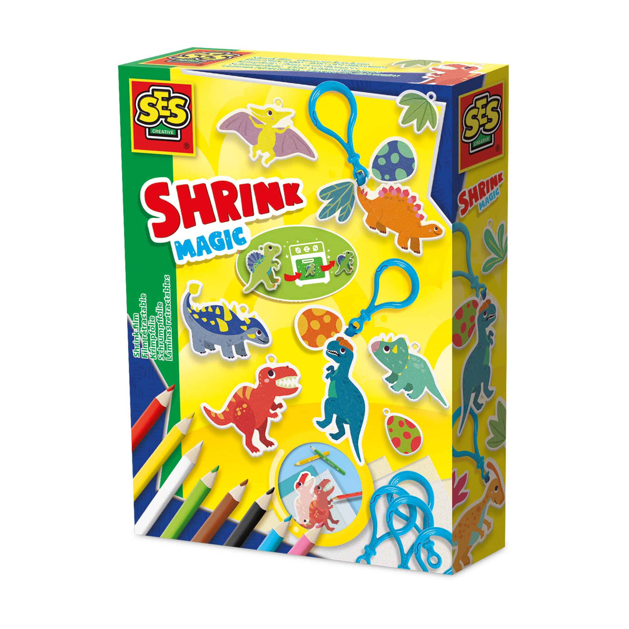 Ses Creative Blue Shrink Film - Dinosaur Keychains