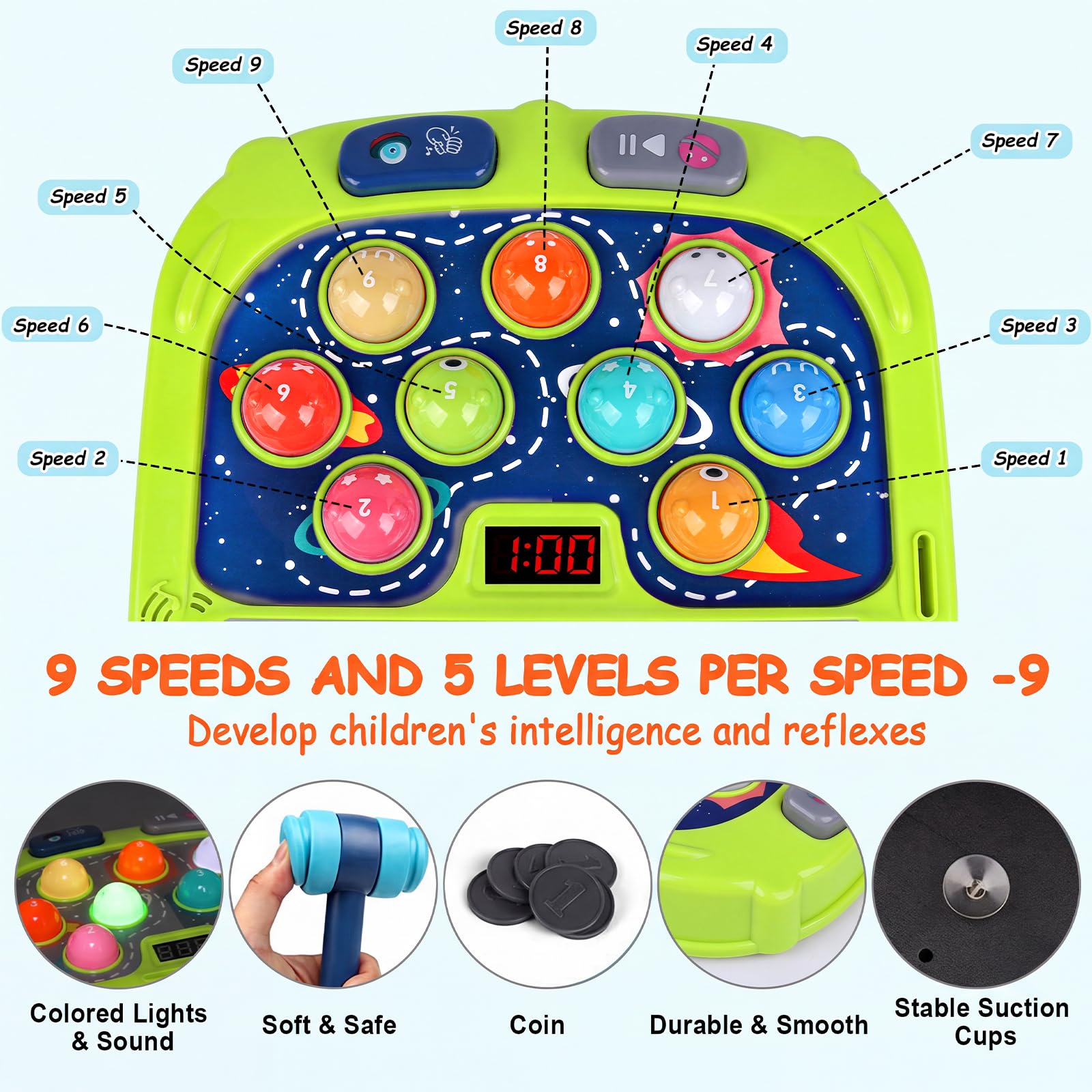 Hammerwurf-Set für Kleinkinder, Spielzeug für Jungen und Mädchen im Alter von 3-12 Jahren, Schlagspiel für Kinder, Geschenke für Kinder im Alter von 3, 4, 5, 6 Jahren, interaktives Lernspielzeug mit