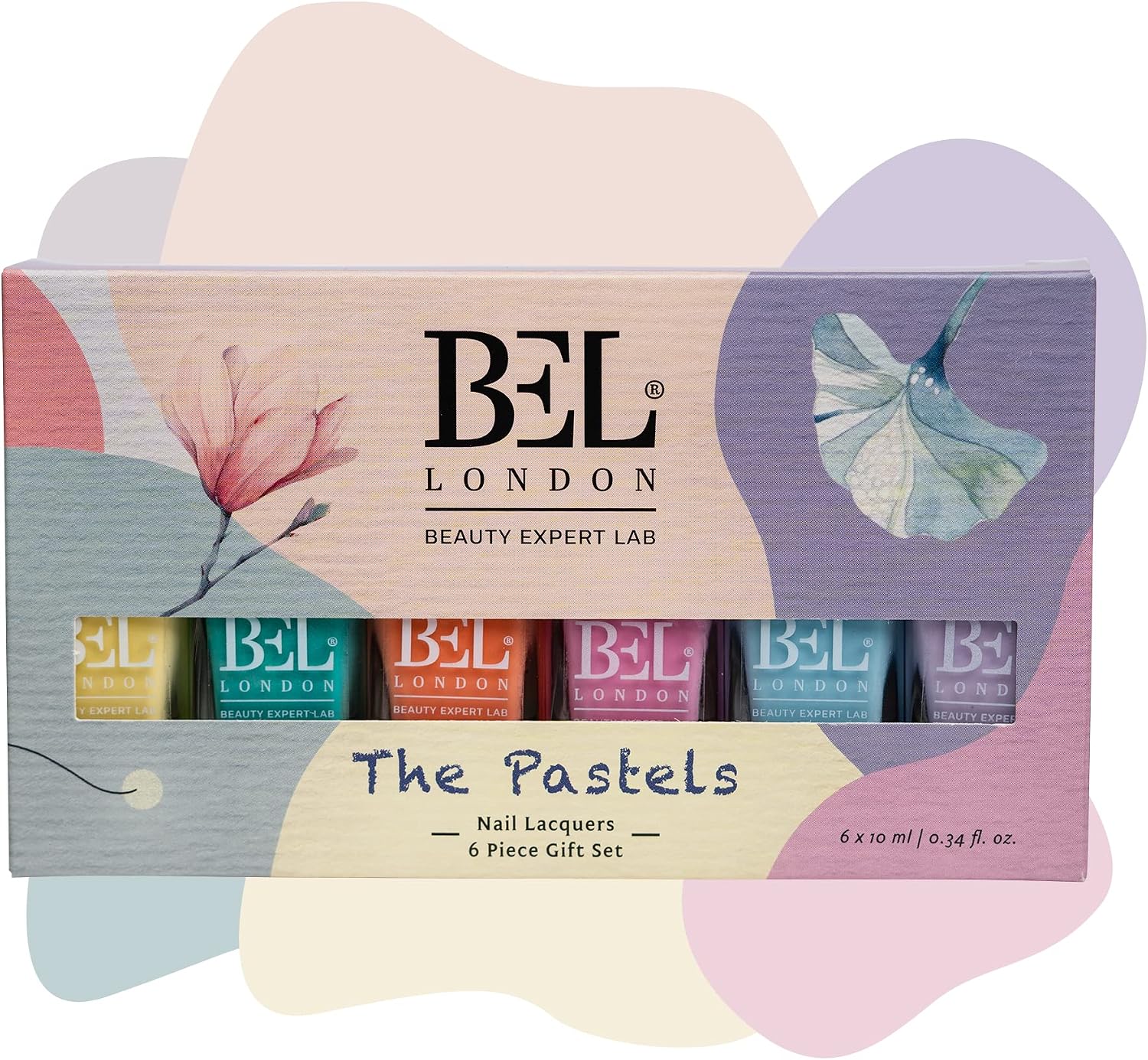 BEL London The Pastels 6-Color Luxury Nail Varnish Set, Quick-Dry - Image 4