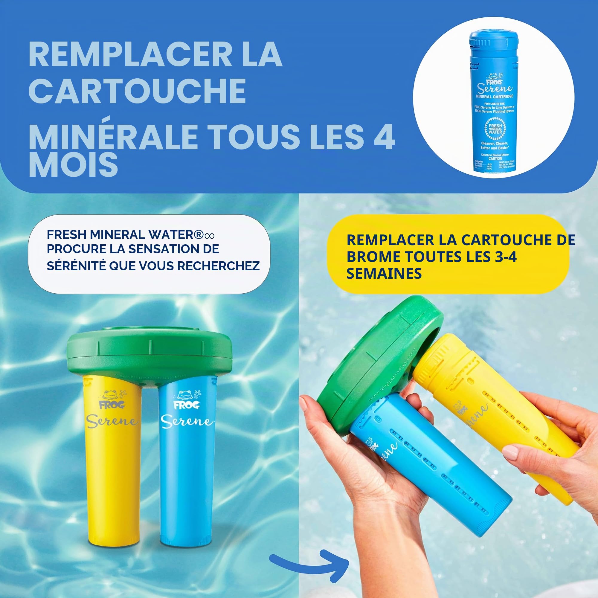 FROG Serene® Cartouche minérale + 4 cartouches de brome