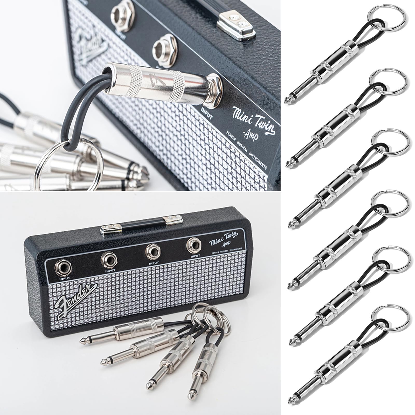 Zestaw 6 uchwytów na klucze Marshall Keychain Wall Marshall Keyboard 2.0 Jcm800 podstrunnica gitarowa hak uchwyt do mocowania domku na klucze