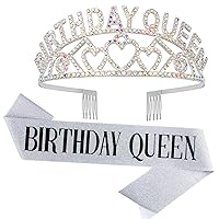 Vista 13 de Banda y Corona de Reina de Cumpleaños, Telas Plástico