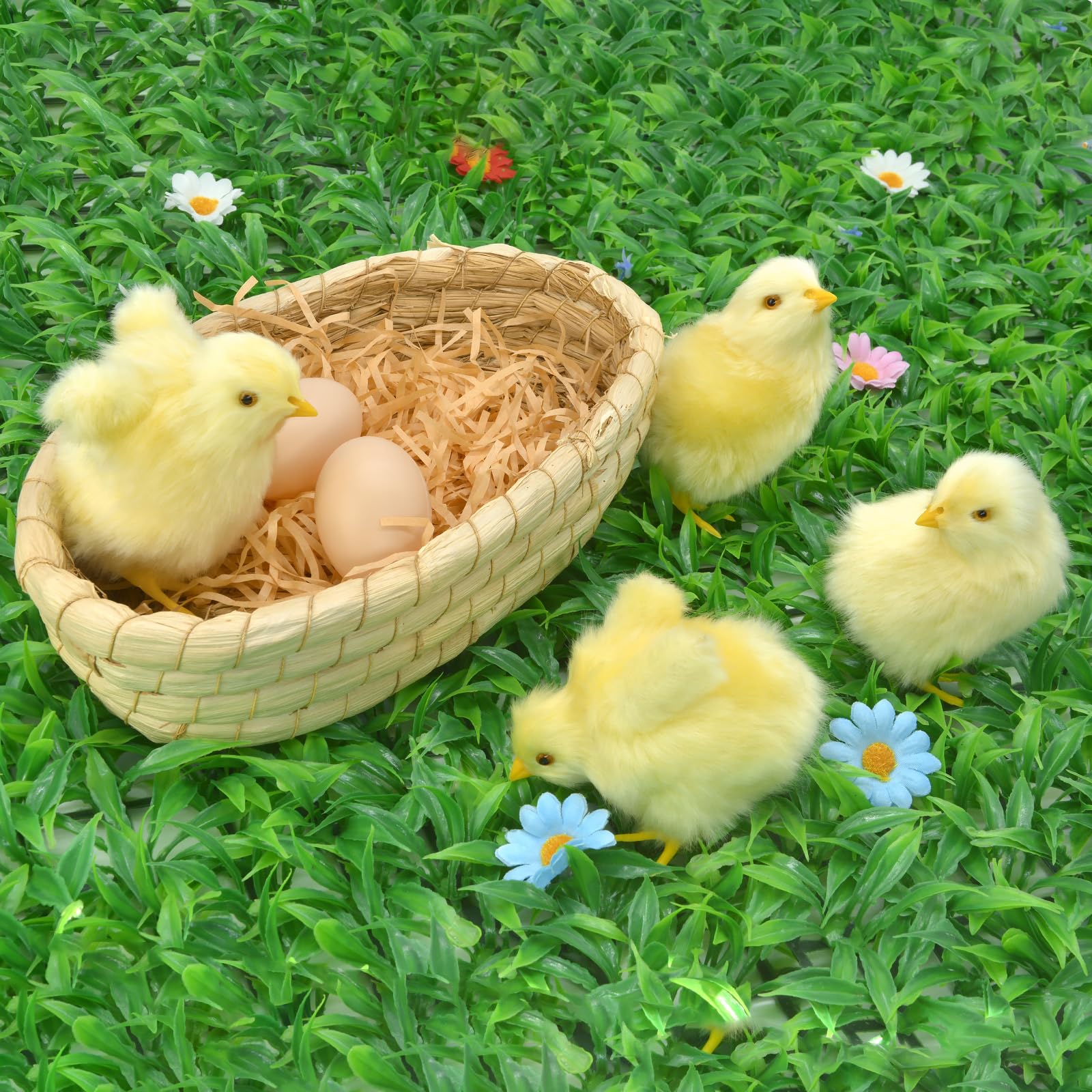PREXTEX Huevo de Pascua de peluche con accesorios de juguete de 7 pulgadas, huevos de Pascua sin rellenar, 6 piezas