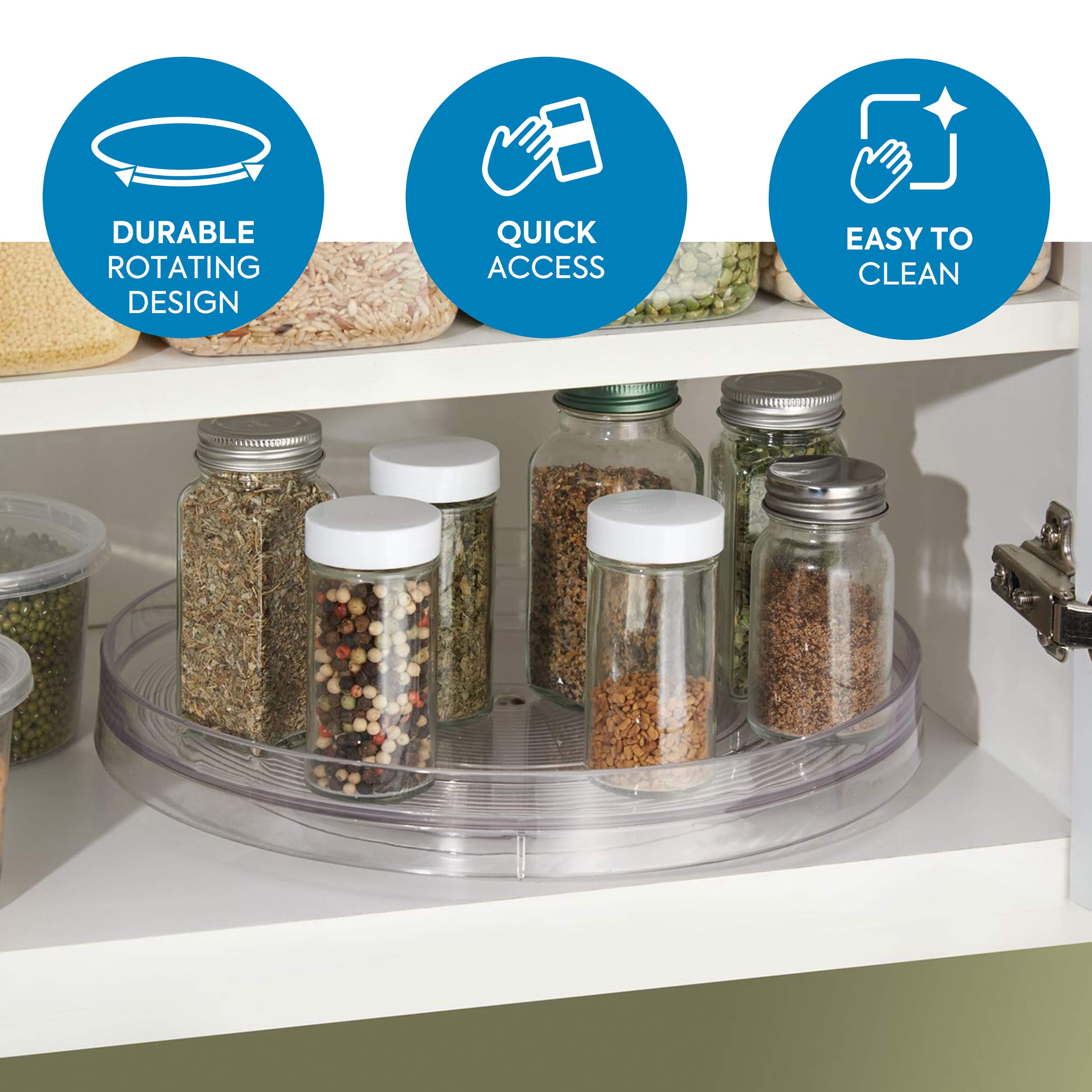 iDesign 54730 Rotatable Spice Rack, Extra Large Plastic Kitchen