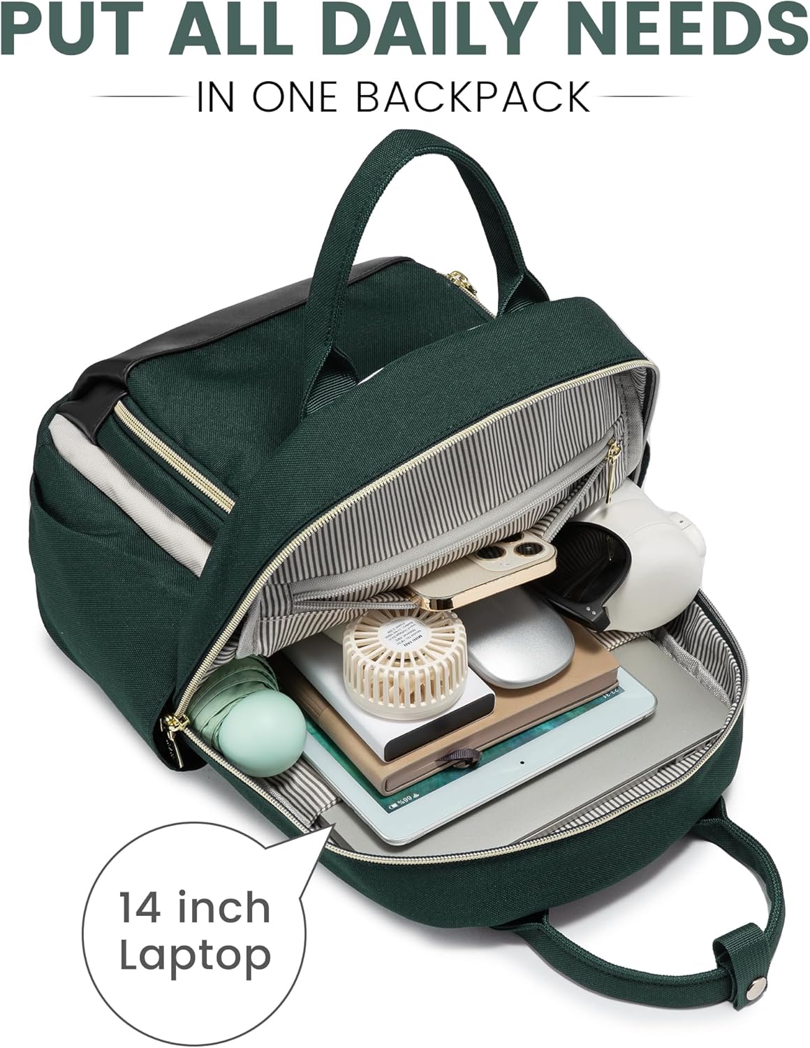 LOVEVOOK Mini Backpack Purse for Women, Small Backpack Bag, Light Weight Stylish Backpack for Daily Travel, Drak Green-Beige-Black - Image 7